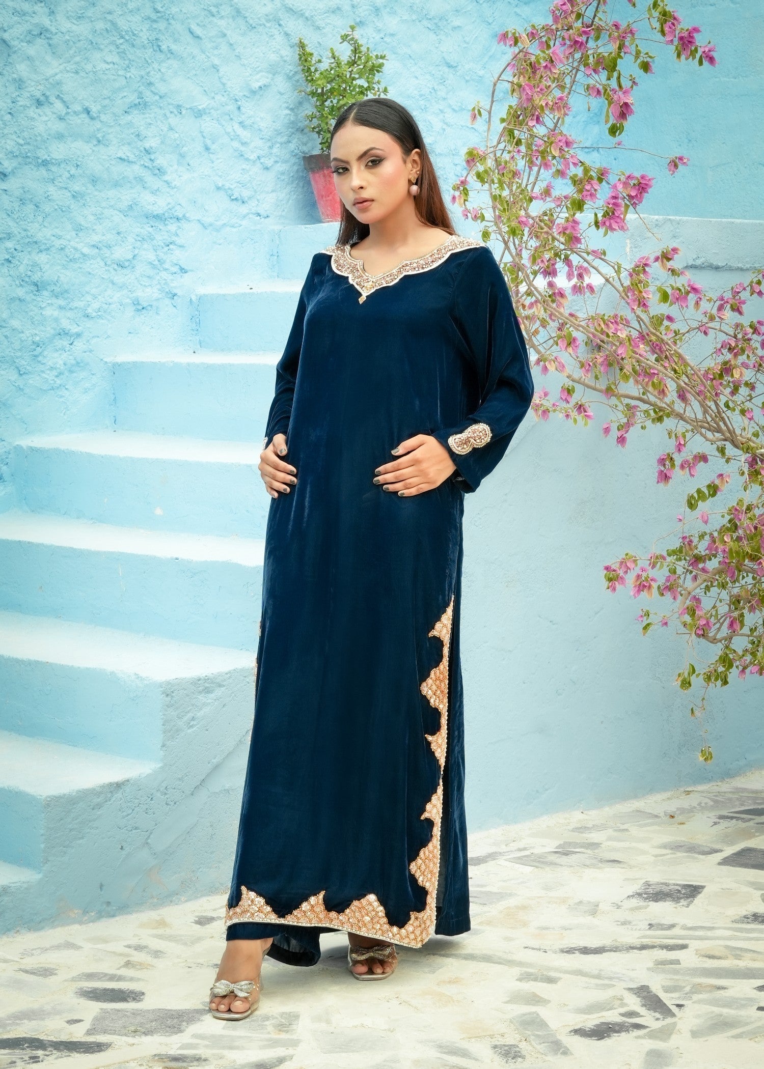 Madiha Gohar Noor e Shaam Velvet Dress Women 2pcs
