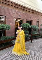 Sanskari.Pk Apsara Yellow Lehnga Women 4pcs