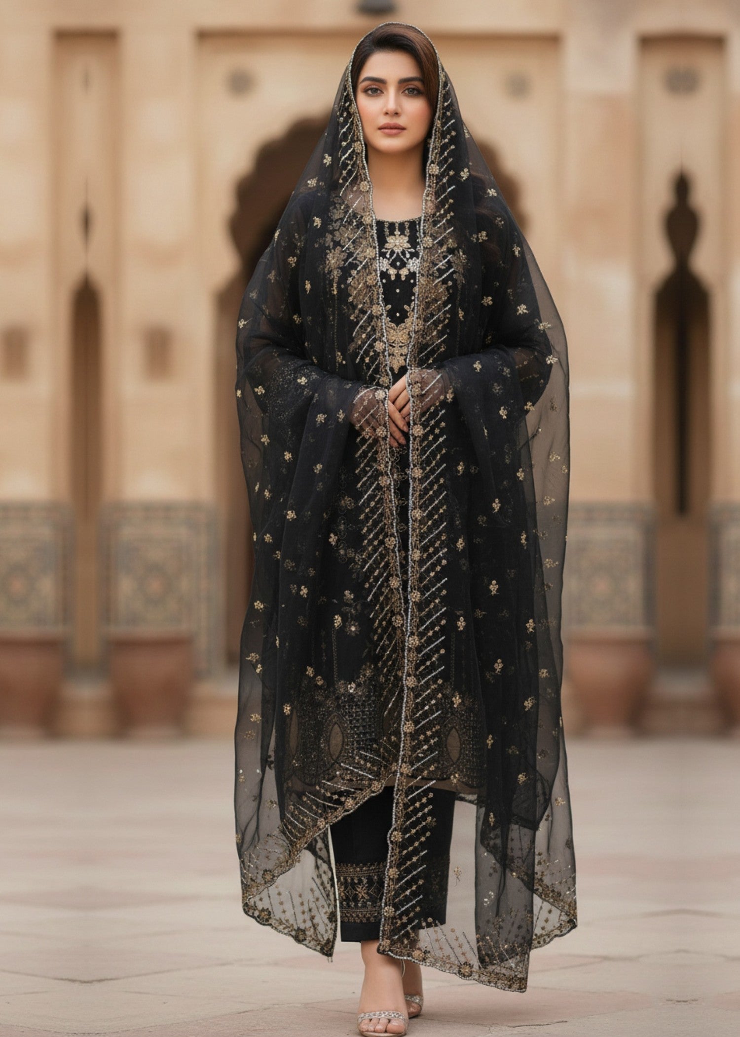 Diara Couture SUHANA US 587 BLACK Women 3pcs