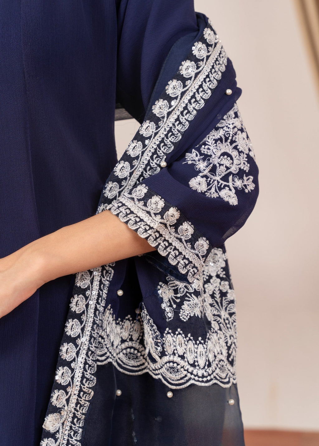 Four Season Boutique NIMRA PISHWAS NAVY BLUE Women 3pcs