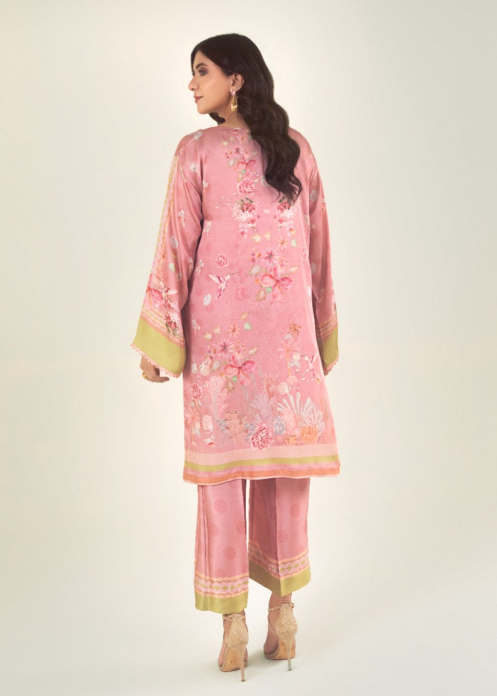 Peach Republic Printed Silk Dress 02 Women 2pcs