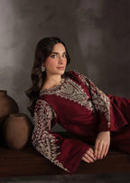 Zeenat & Zoha Maroon Luxe Women 2pcs