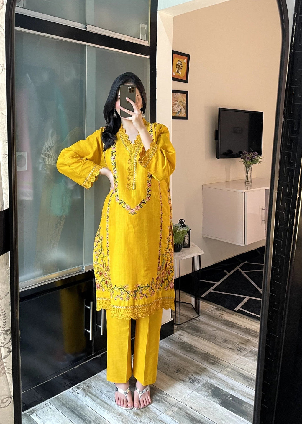 Tehzeeb Libas GULNAZ MUSTARD EMBROIDERED Women 2pcs