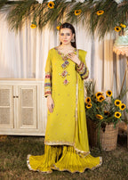 Maira Fashion Yellow Green Crush Sharara 71 Women 3pcs