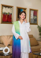 Yolo Pret Embroidered Cotton Lawn with Ombre Printed Lawn Dupatta OMBRE O25 0001 Women 3pcs