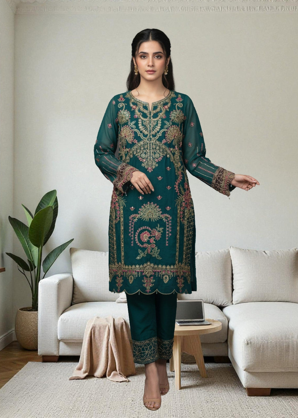 Diara Couture YUMNA US 575 SEA GREEN Women 3pcs