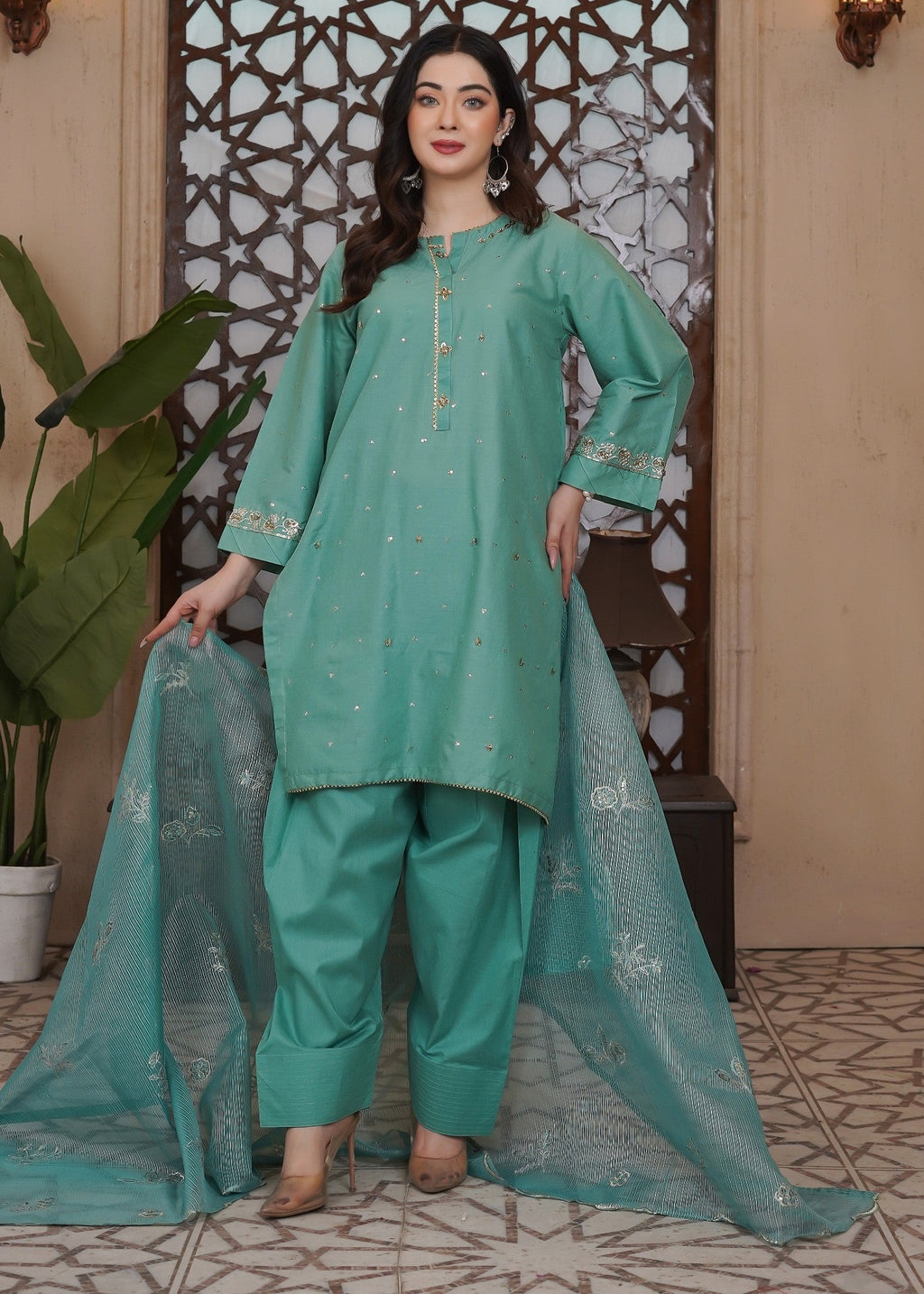 Waniya Awais WAF D19 (Farshi Shalwar) Women 3pcs