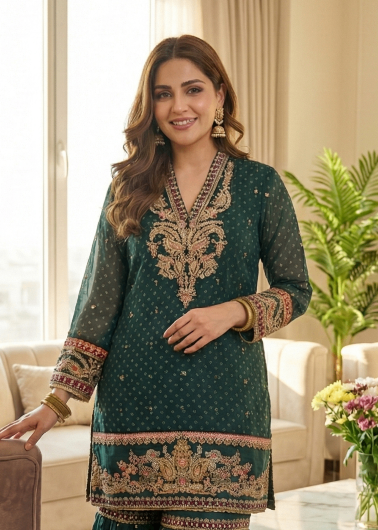 Diara Couture ADORIA DF 87 TEAL GREEN Women 3pcs