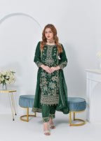 Qasim Anwer By Chandni Bridals ADARA (GREEN) Women 3pcs