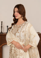 Four Season Boutique MAHAJABEEN CREAM Women 3pcs