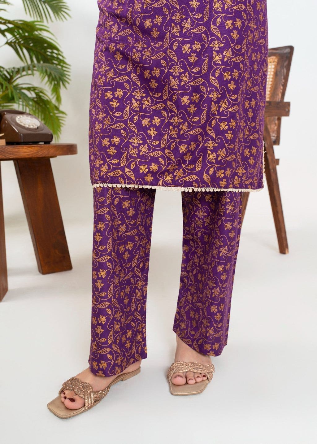 Stylish Collection LEAF PURPLE Women 2pcs