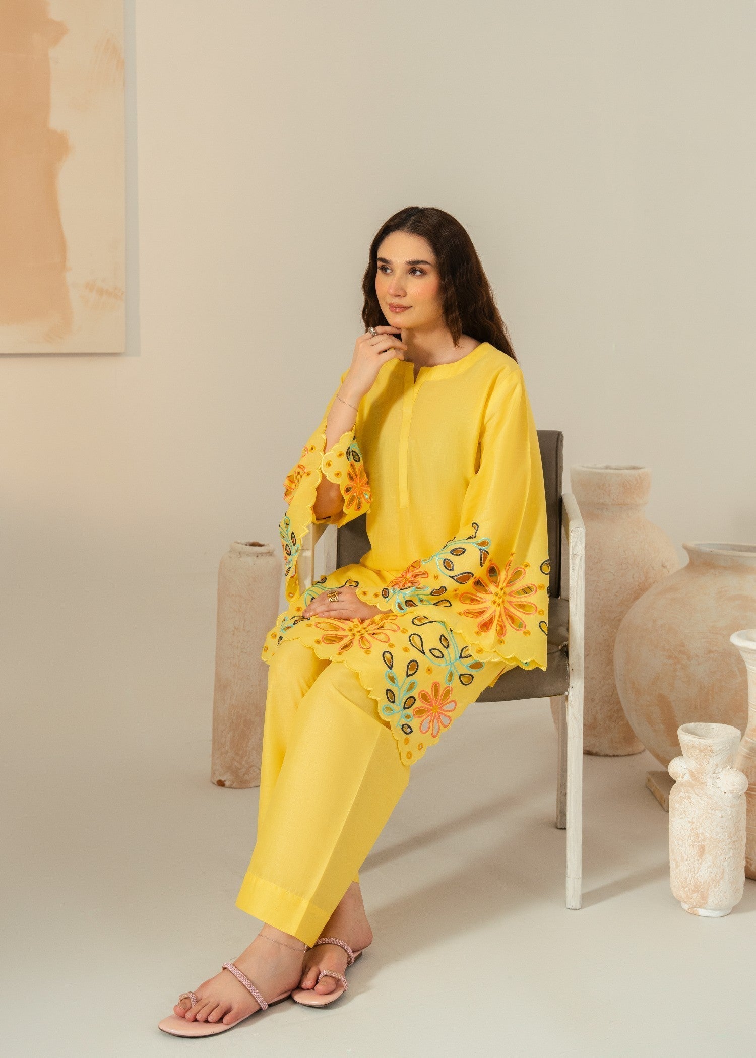 Chaudhary Arts Grace Yellow Women 2pcs