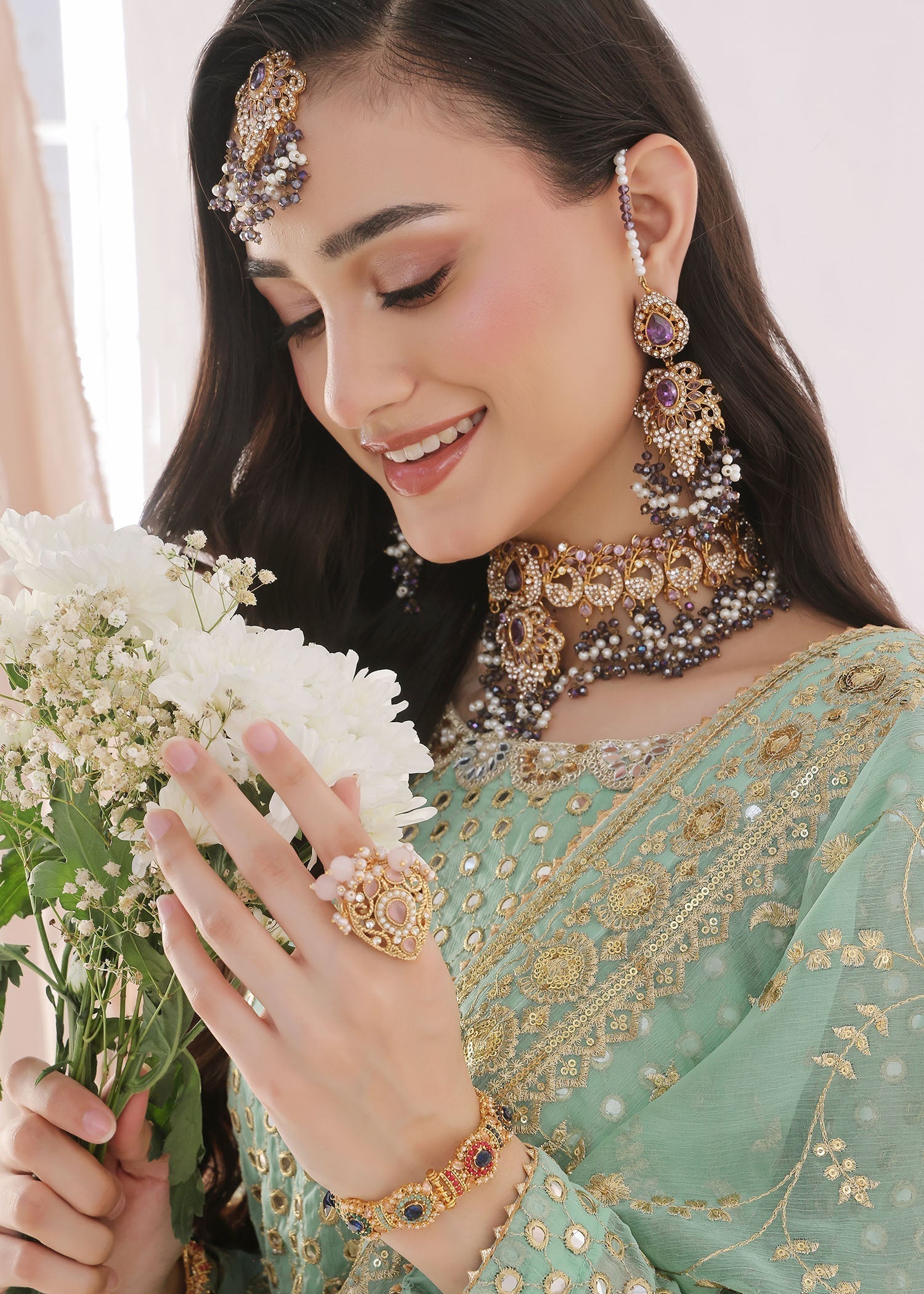 Ayesha Closet MEHJABEEN PASTEL GREEN Women 3pcs