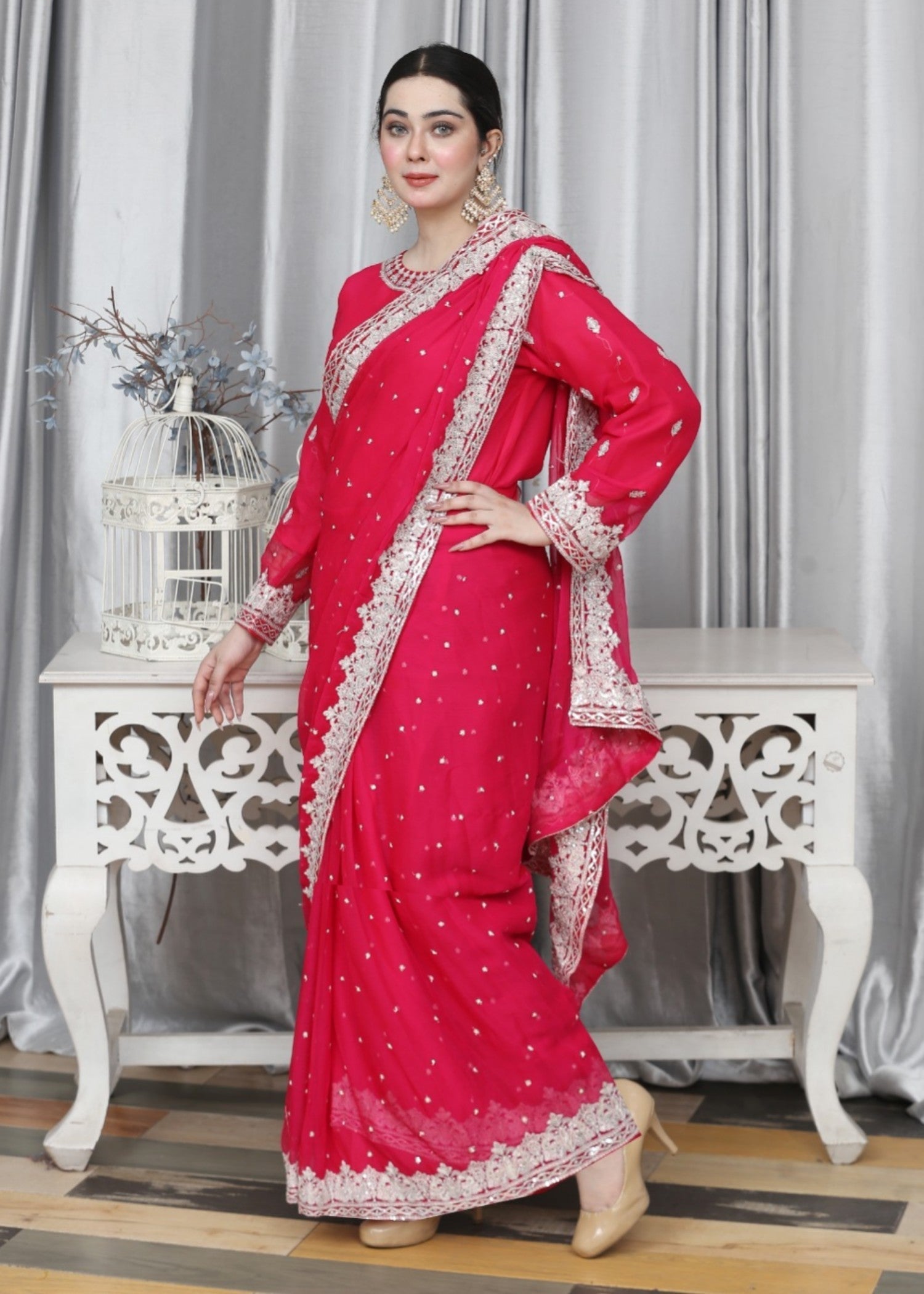 Reetriwaj pink pari Women 3pcs