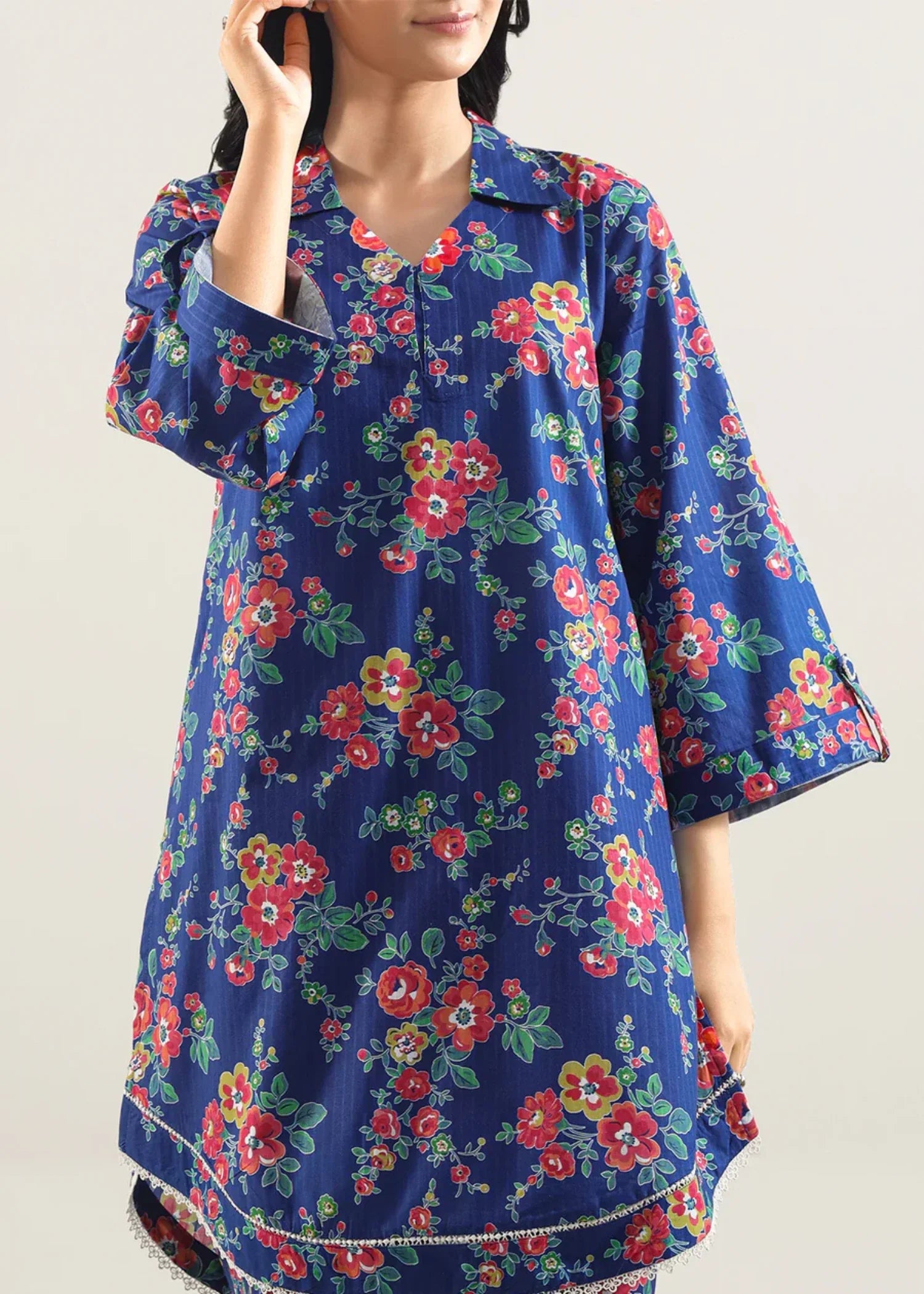 Saya Printed Strip Lawn Stitched (Shirt/Trouser) WP2P 2323 Women 2pcs