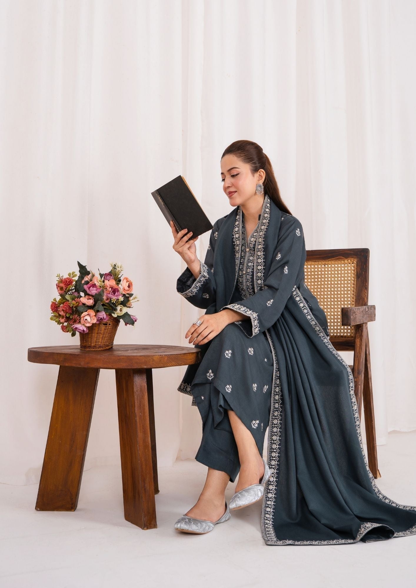 Yolo Pret Embroidered Silk Karandi with Embroidered Border Shawl AML W25 0031 Women 3pcs