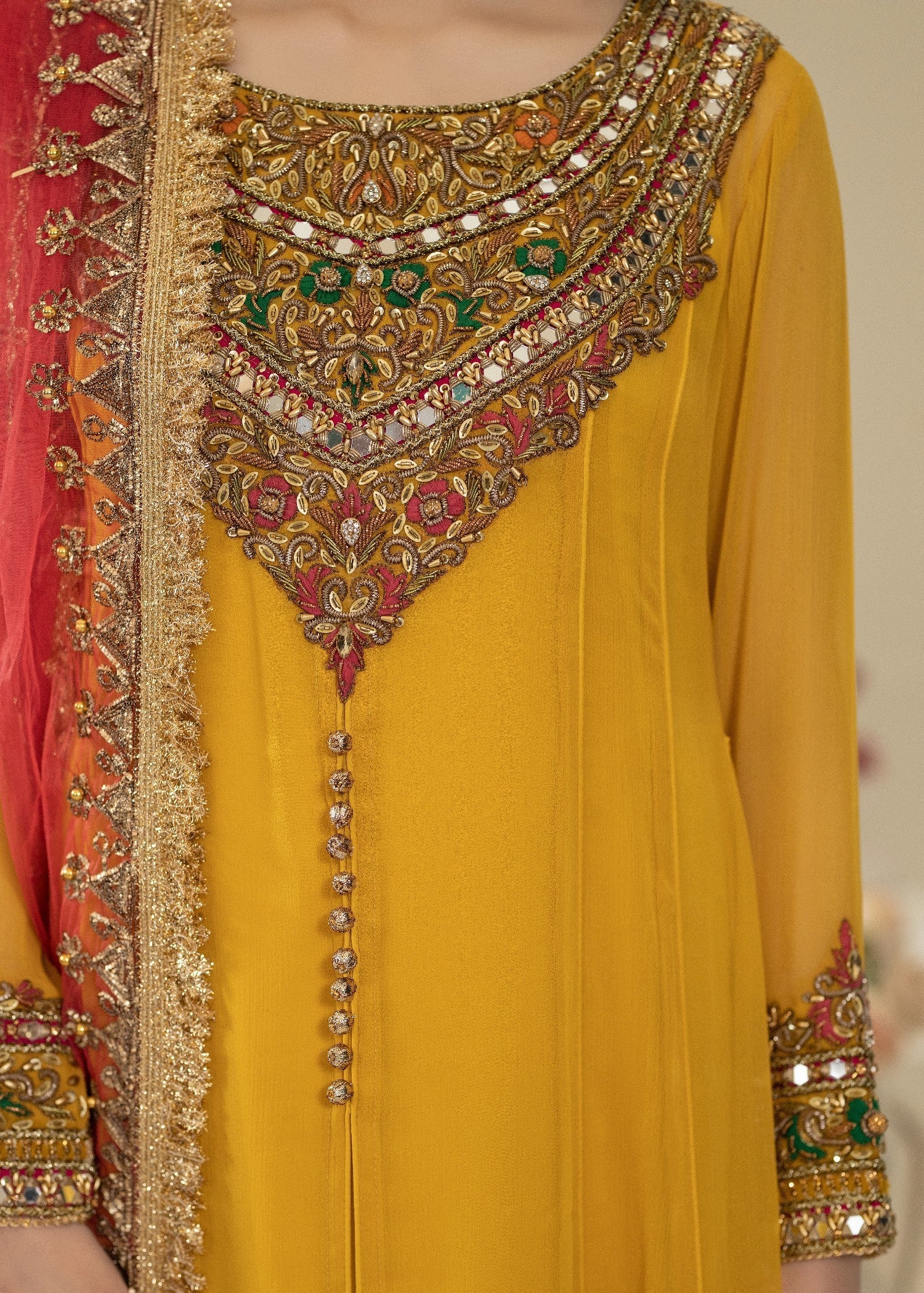 Khuda Baksh Creations Z 304 Mustard Women 4pcs