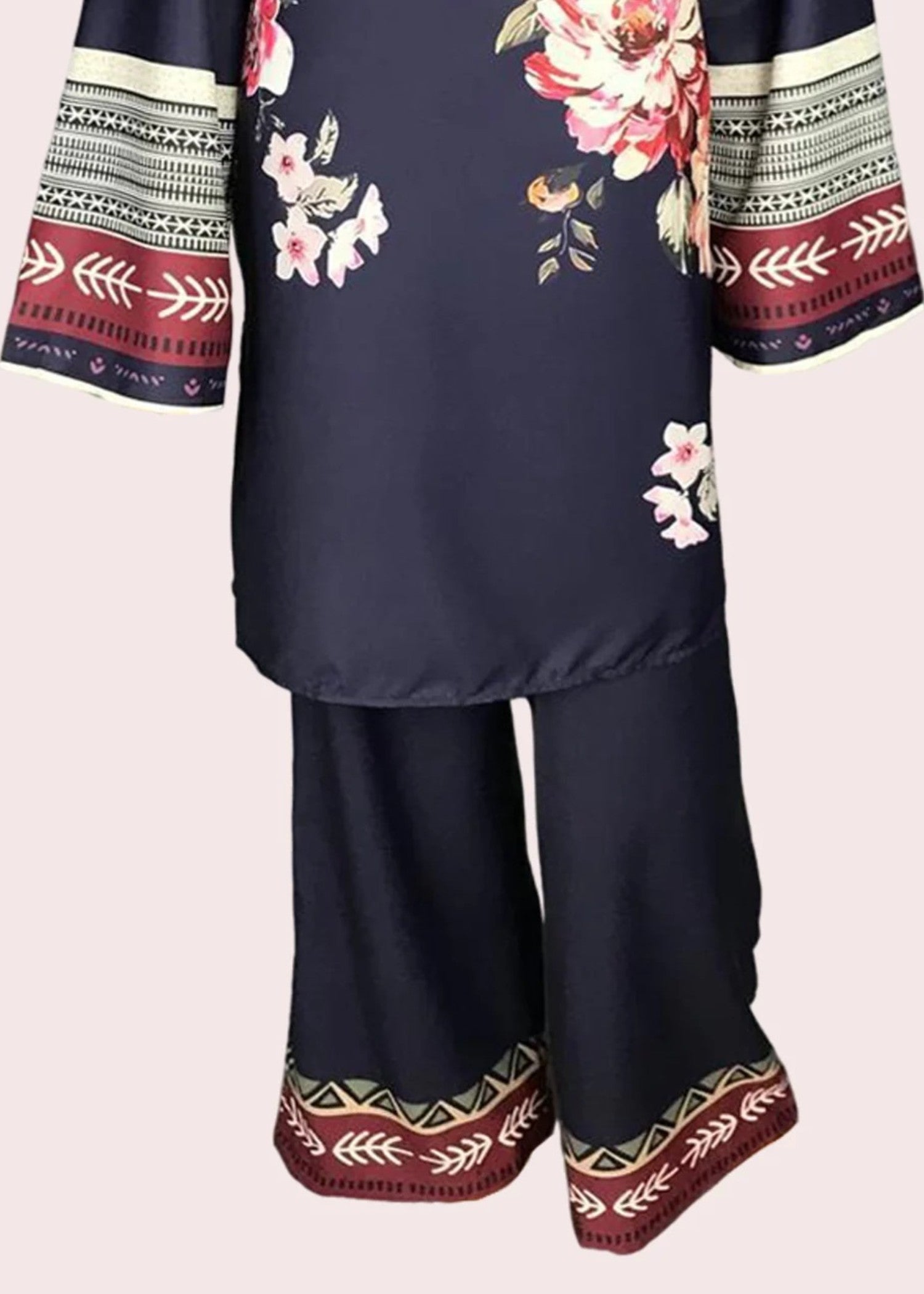 Fabbywear Dori Co ord (Shirt & Trouser) Navy Blue Women 2pcs