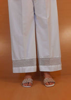 Zardi Laced Palazzo – Cotton – White – ZT02 Women 1pcs