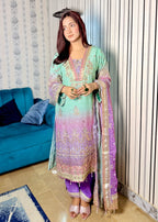 Suits By Sadia Green chunri chiffon Ayesh Women 3pcs
