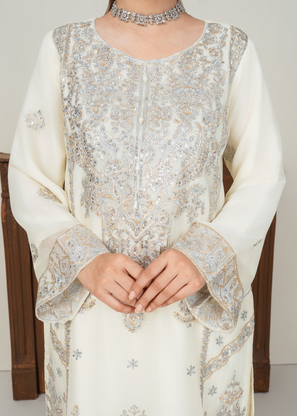 Four Season Boutique DIL NASHEEN CREAM Women 3pcs