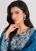 Four Season Boutique MEHERBAAN TEAL BLUE Women 3pcs