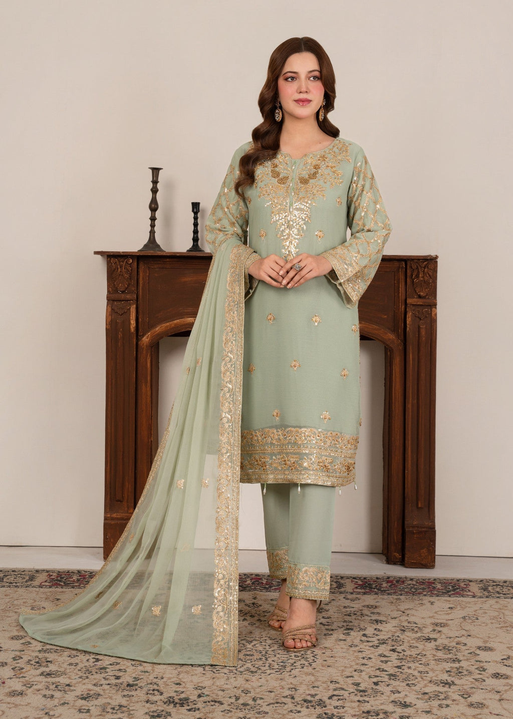 Four Season Boutique MEERUB PASTEL GREEN Women 3pcs