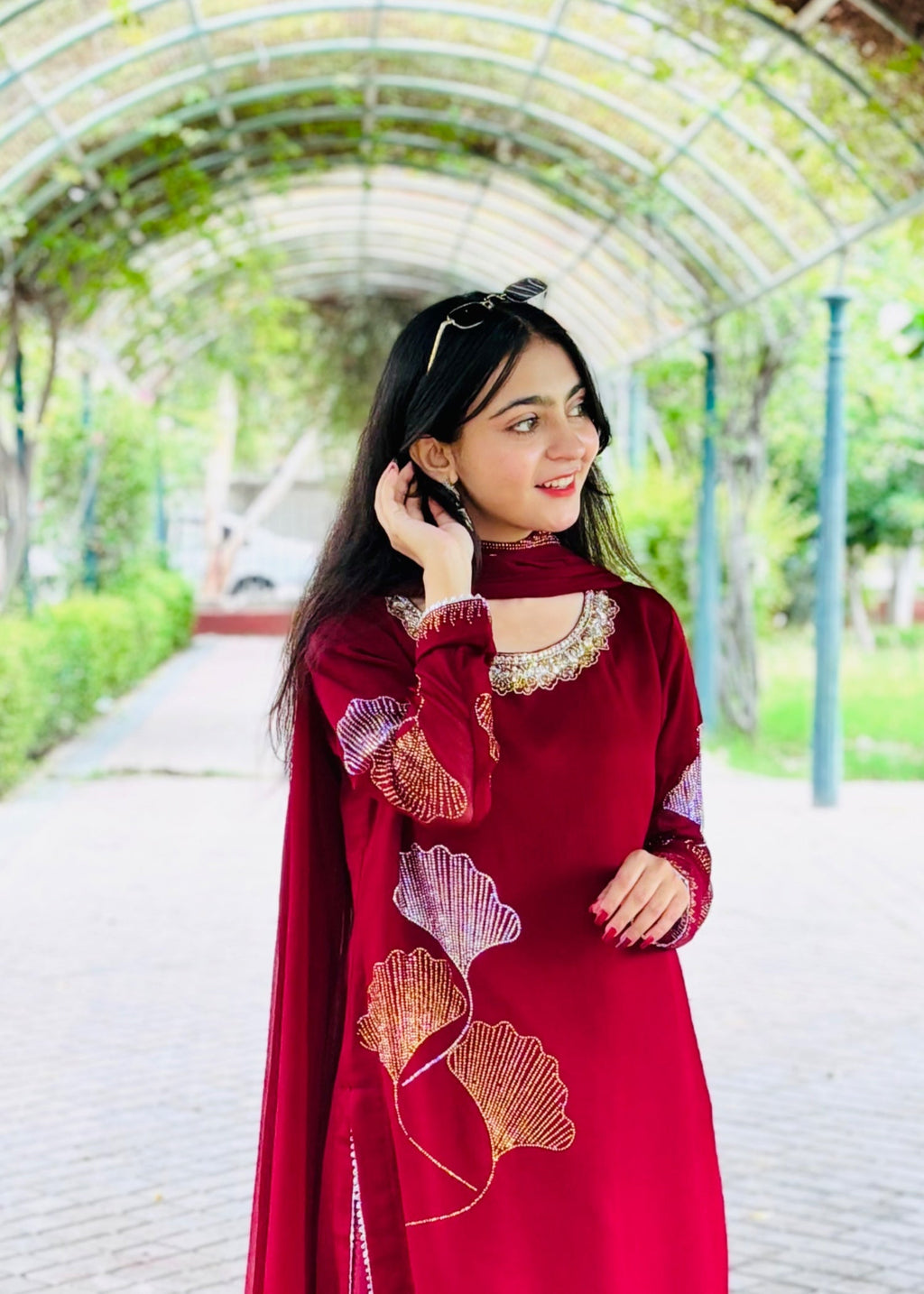 Suits By Sadia MAROON IRON STONE Women 3pcs