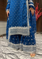 Four Season Boutique HASEENS FARSHY TEAL BLUE Women 3pcs