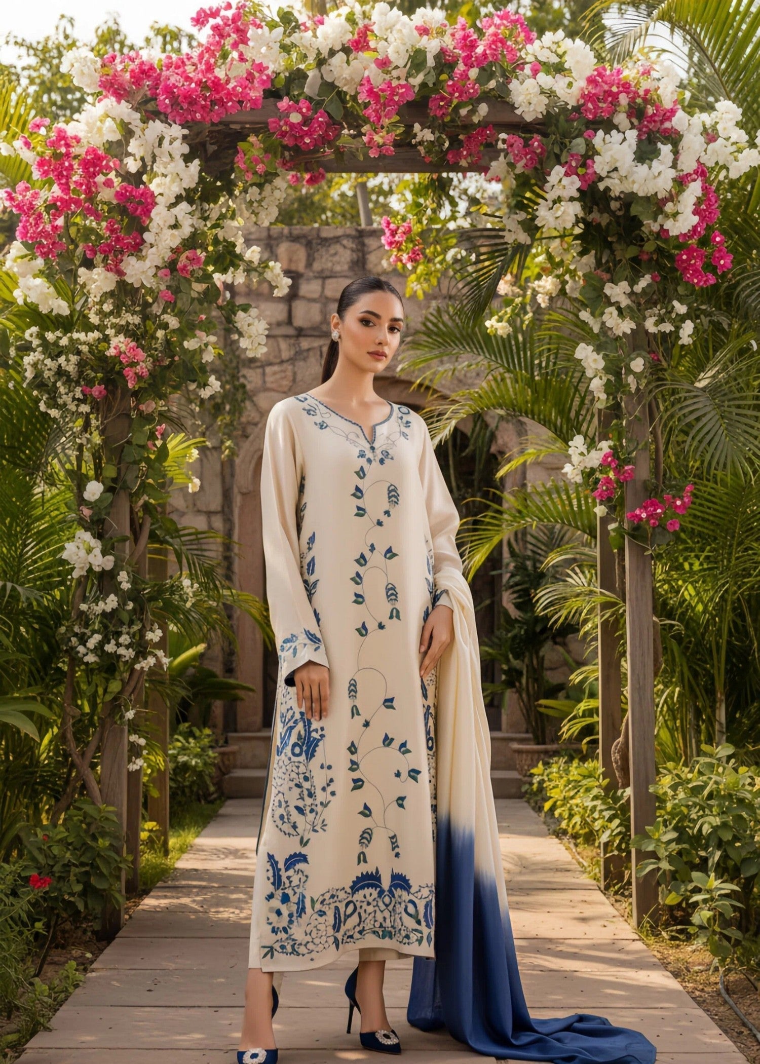 M.G. Enterprises M.G Neela Jora Women 3pcs