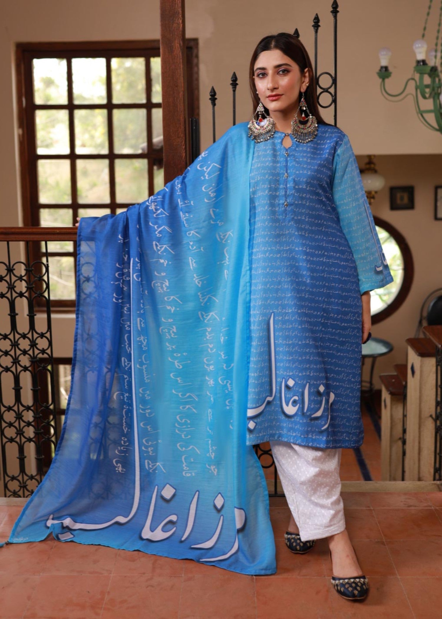 Tng (The Next Generation) Mirza Ghalib | | Stitched | Blue Women 2pcs