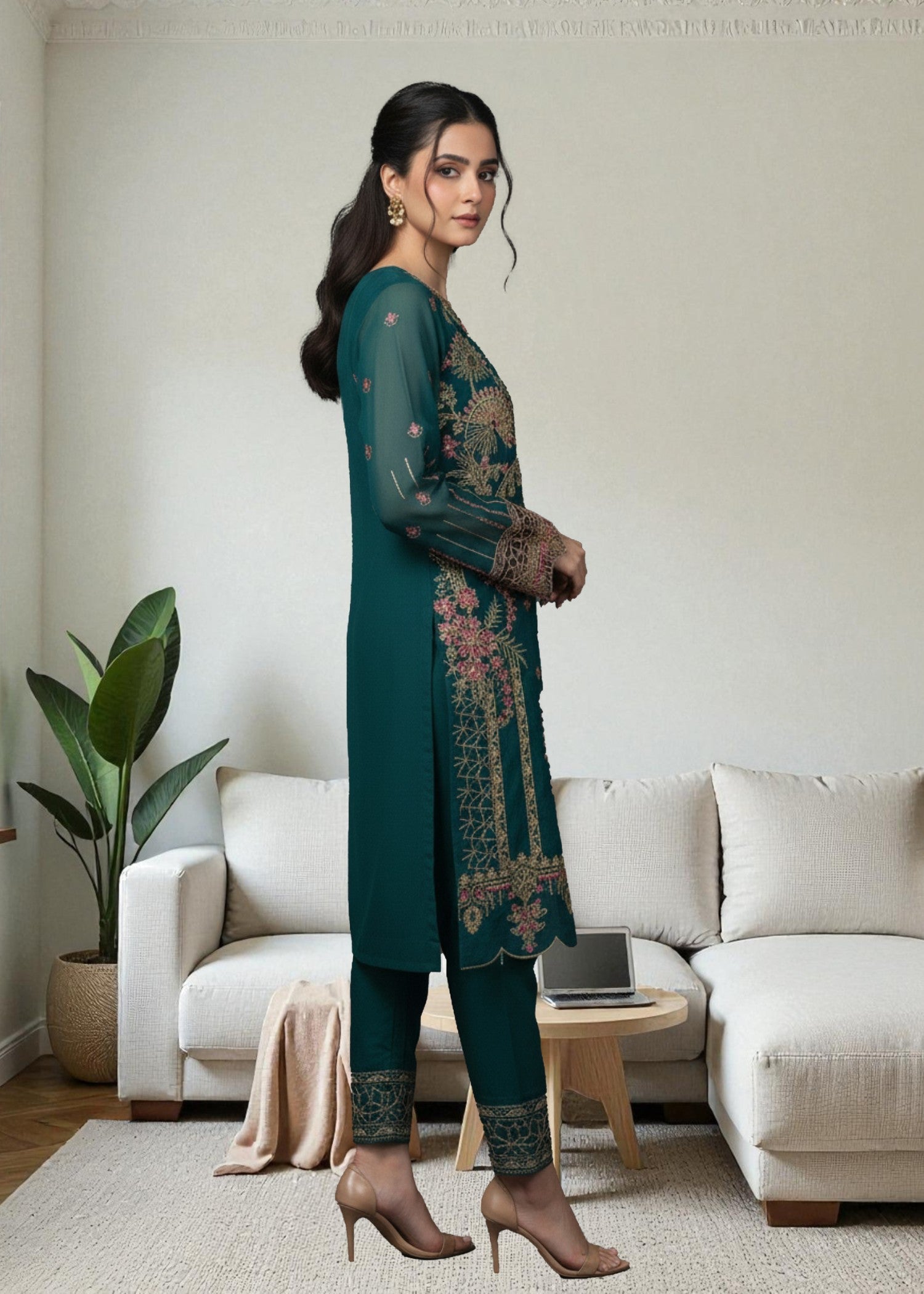 Diara Couture YUMNA US 575 SEA GREEN Women 3pcs