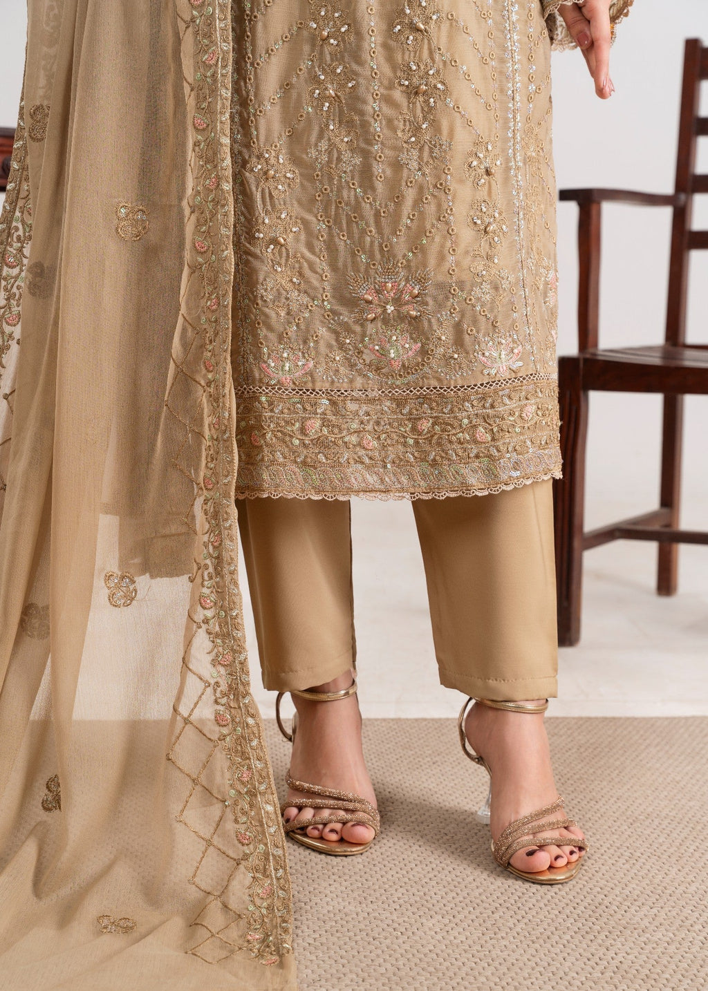 Four Season Boutique DUA CHIFFON TAN BROWN Women 3pcs