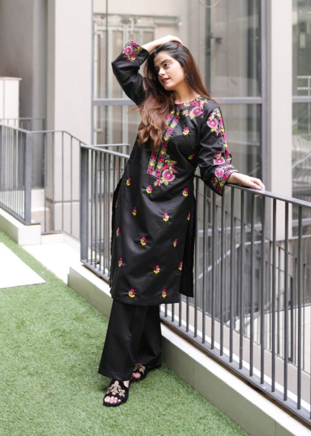 Tehzeeb Libas SOHNI BLACK EMBROIDERED Women 2pcs