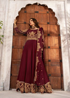 Kanwal Zainab Maroon Grace Women 3pcs