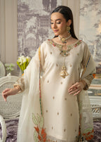 Maira Fashion Beige Embroidered Kurta set Women 4pcs