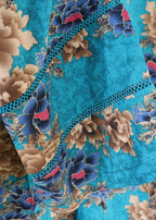 Namal Zara Ltd Co Ord Linen Set Sky Blue Floral Women 2pcs