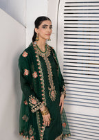 Pehnawa By Bin Akram’s Farshi Luxe Green | Silk Women 3pcs