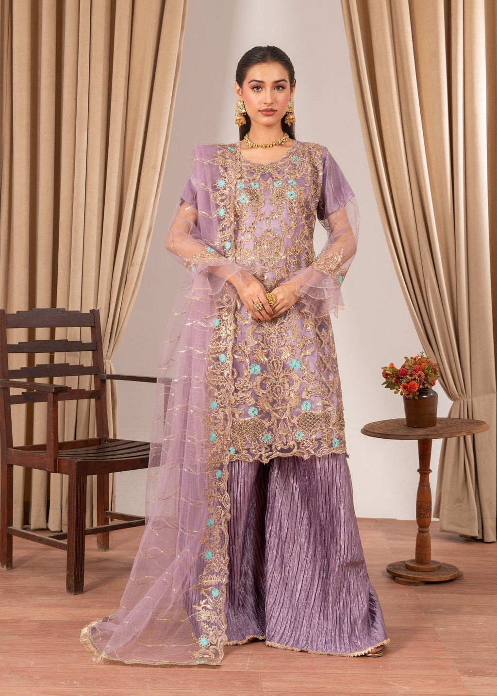 Four Season Boutique MALHAAR CRUSH MAUVE Women 3pcs