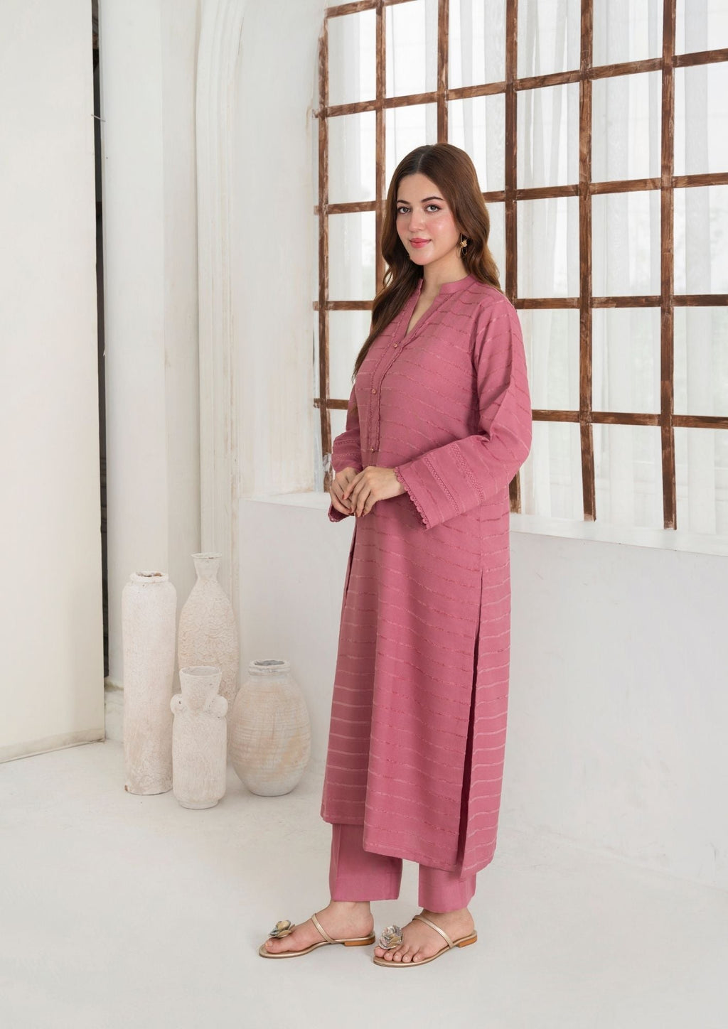 Yolo Pret Alpine Velvet Shirt with Velvet Border Shawl and Plain Trouser AML W25 0012 Women 3pcs