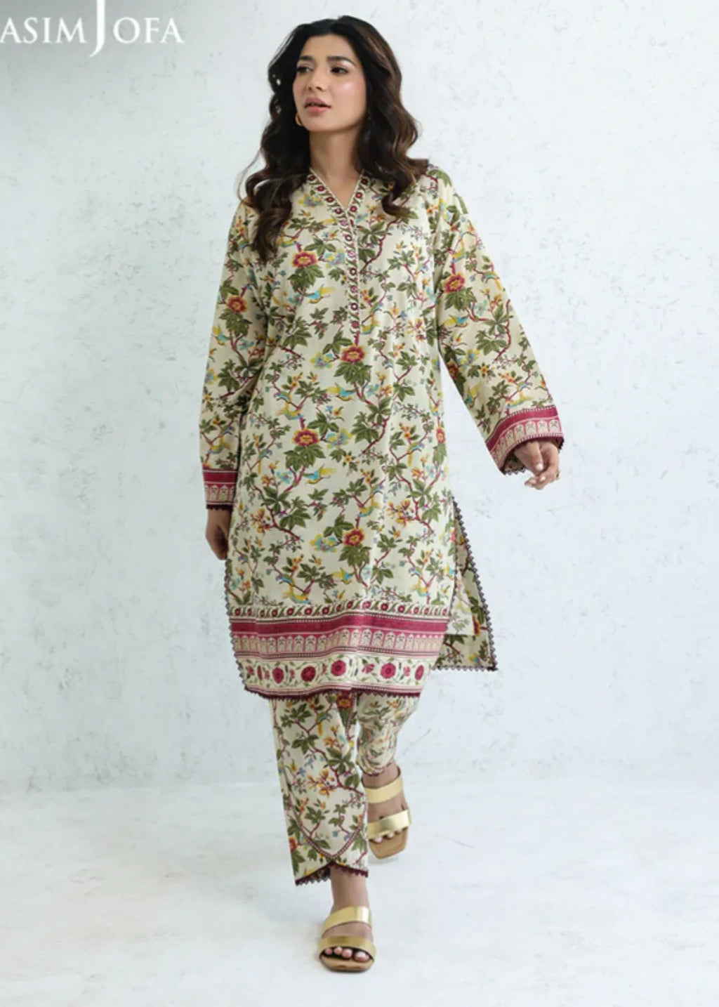 Asim Jofa AJPB 206 PRINTED CAMBRIC STITCHED Women 2pcs