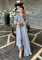 Pehnawa By Bin Akram’s Grey Mist Pret | Chiffon Kurta set Women 3pcs