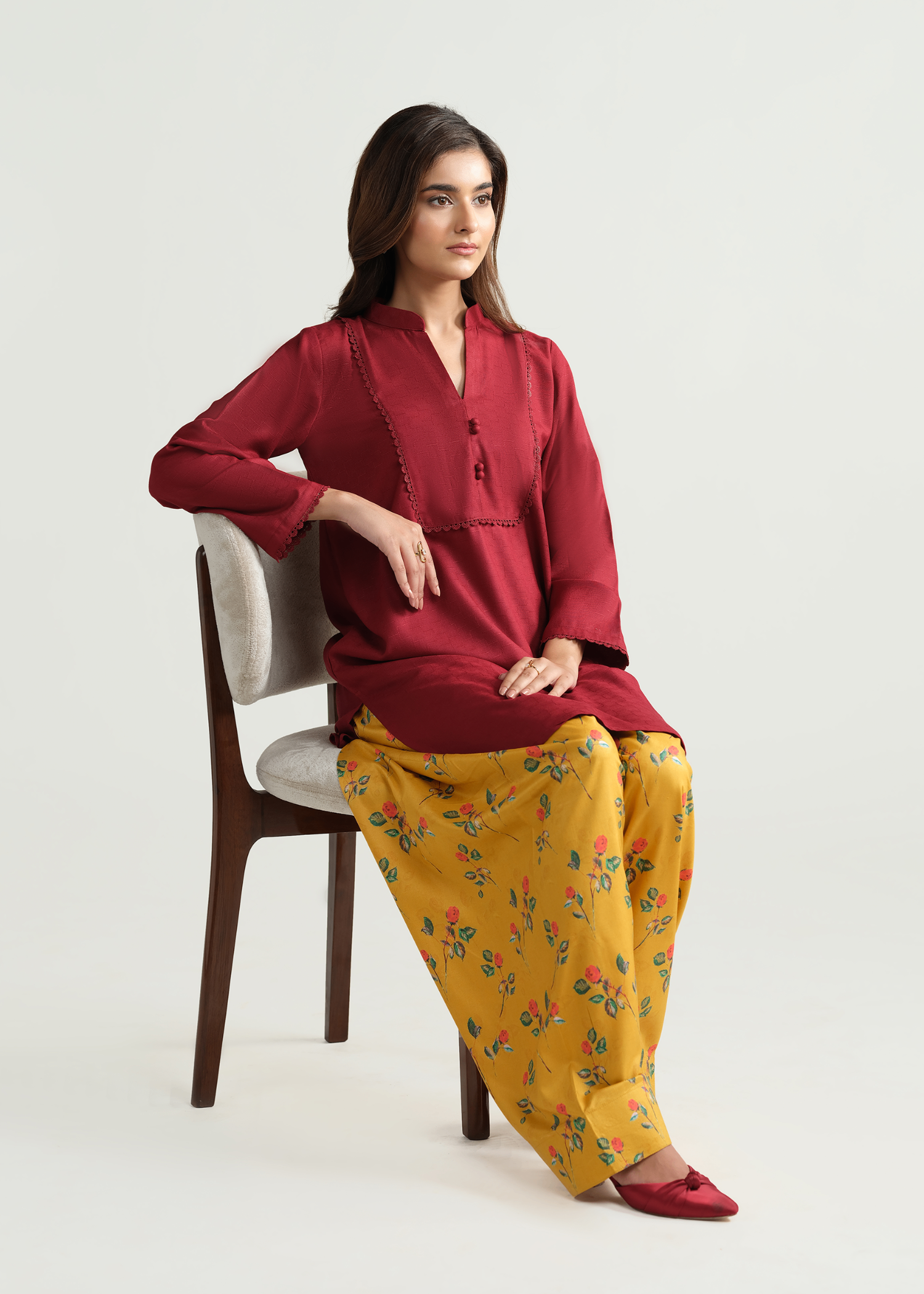 Sinoor Nora Red Stitched Women 2pcs