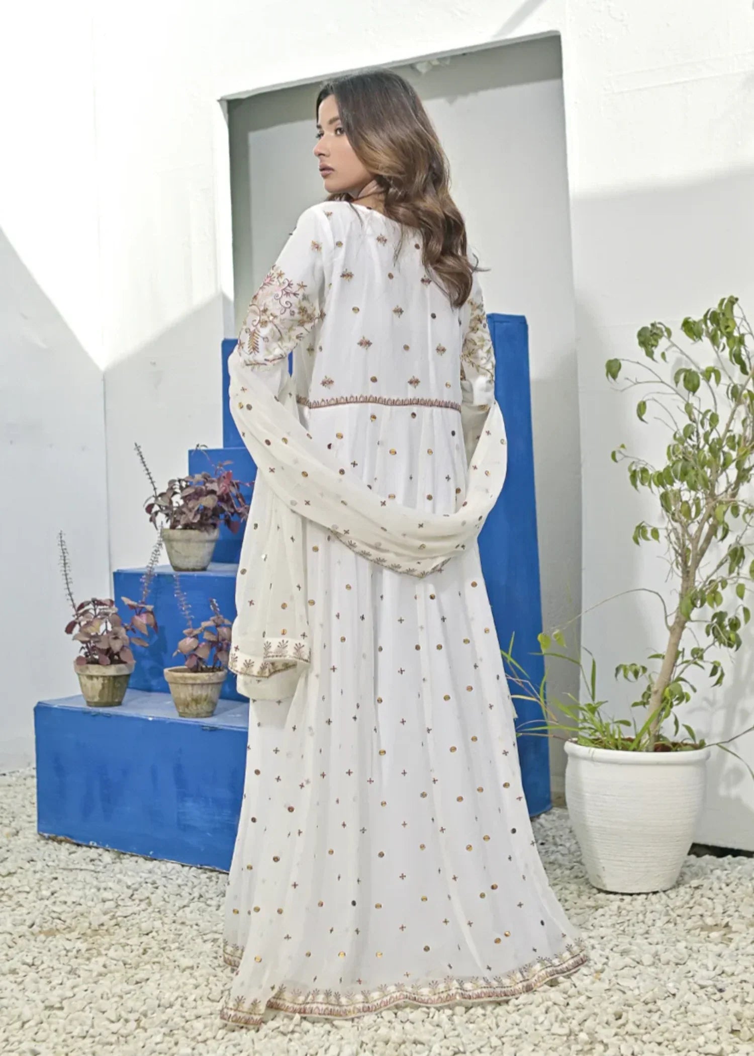 Qasim Anwer By Chandni Bridals NAZAKAT (WHITE) Women 3pcs