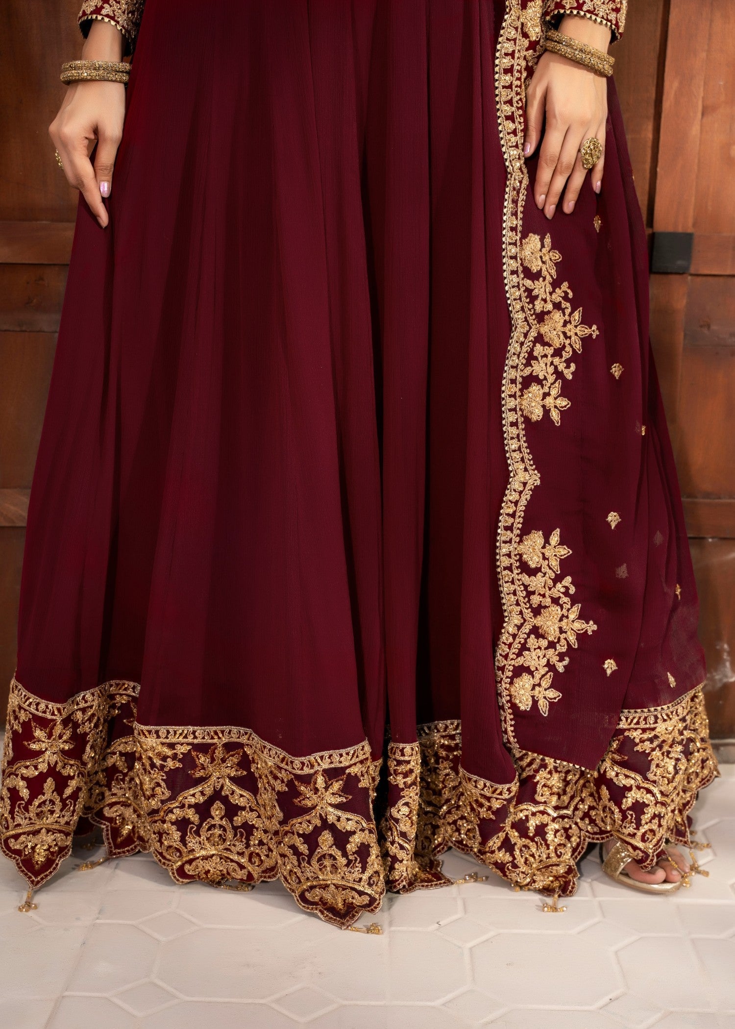 Kanwal Zainab Maroon Grace Women 3pcs