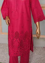 Suntex Fabrics CO ORDS Shocking Pink Chikan Kari Women 2pcs