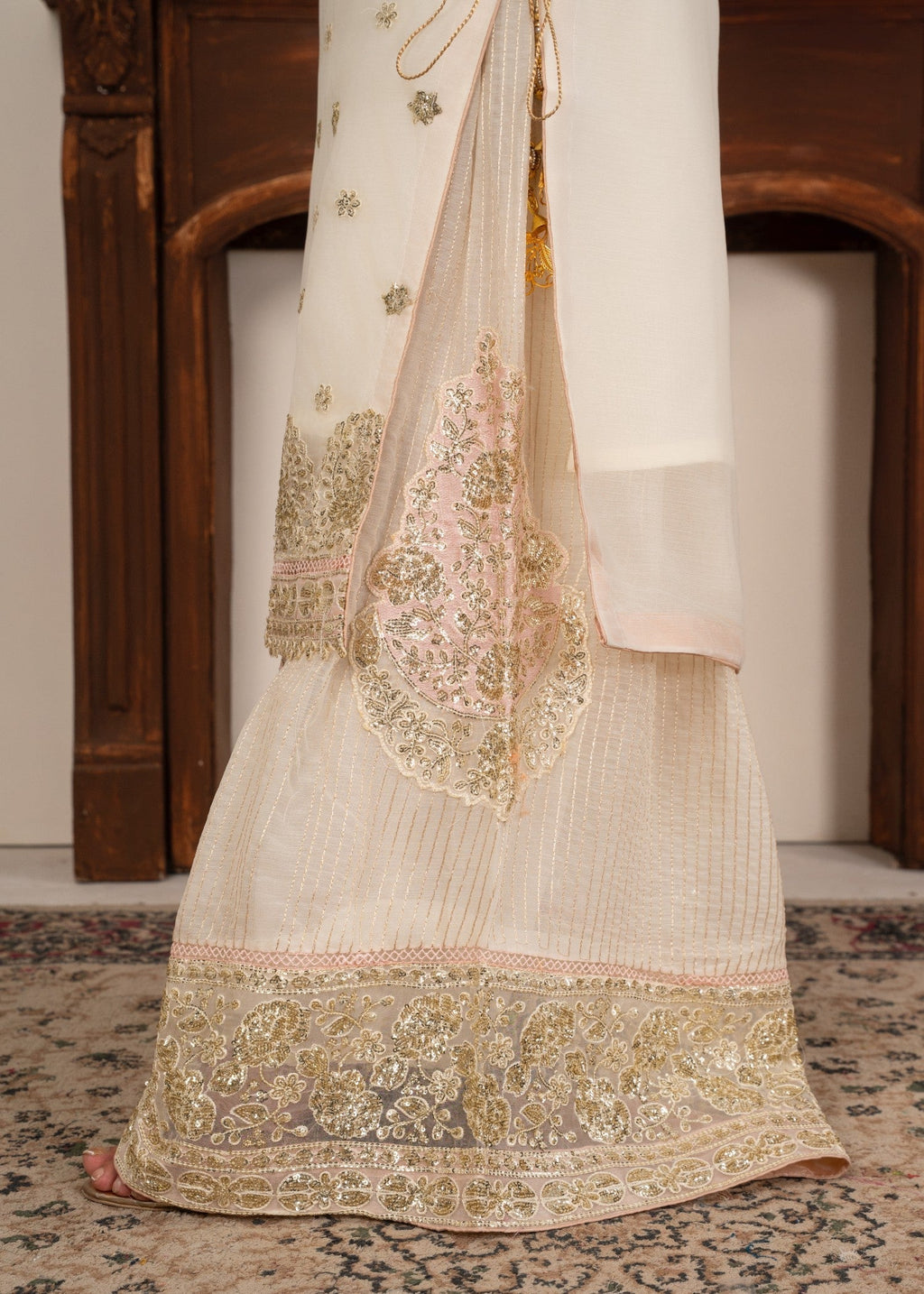 Four Season Boutique HASEEN PLAZZO CREAM Women 3pcs