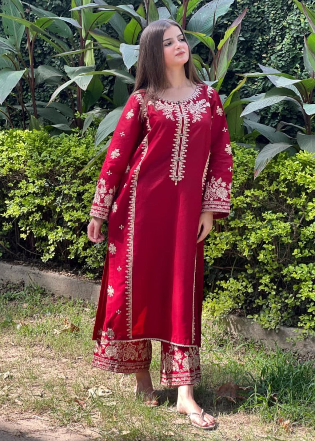 Tehzeeb Libas BERRY EMBROIDERED Women 2pcs