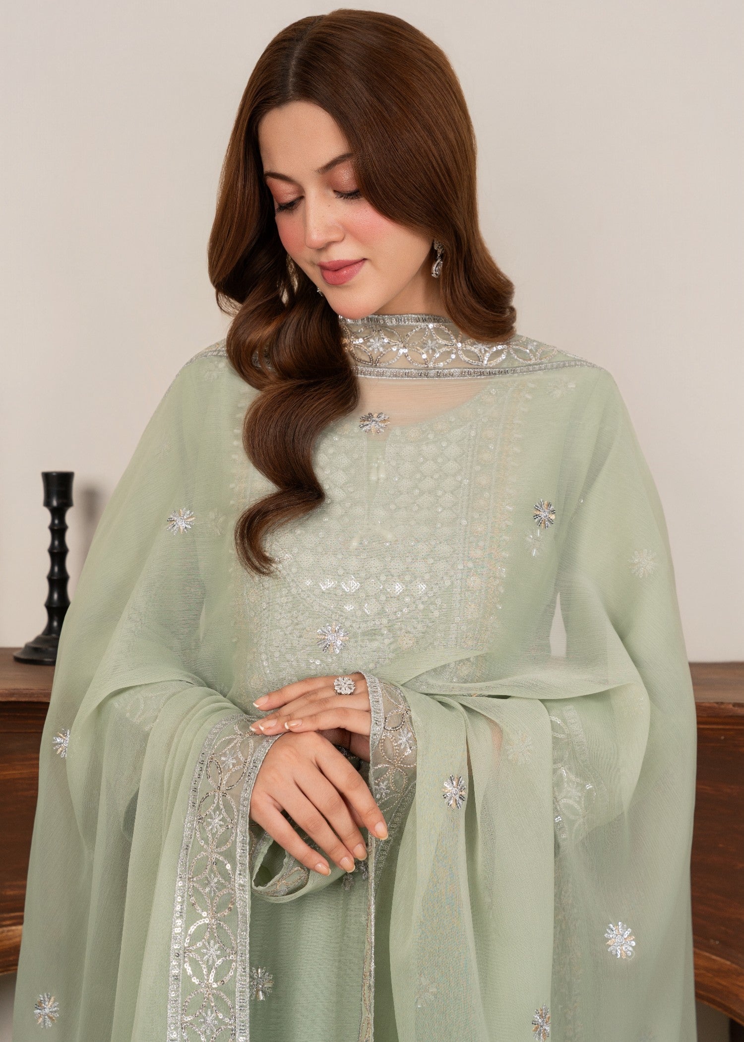 Four Season Boutique SAJAL MINT GREEN Women 3pcs