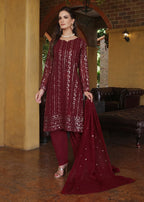 Abaan Zohan Chandni Maroon Women 3pcs